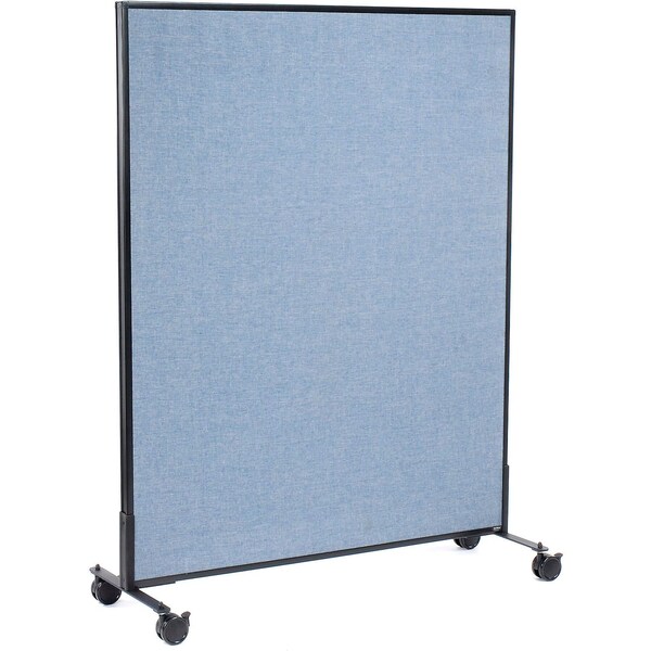 Interion By Global Industrial Interion Mobile Office Partition Panel, 48-1/4inW x 63inH, Blue 694959MBL - main
